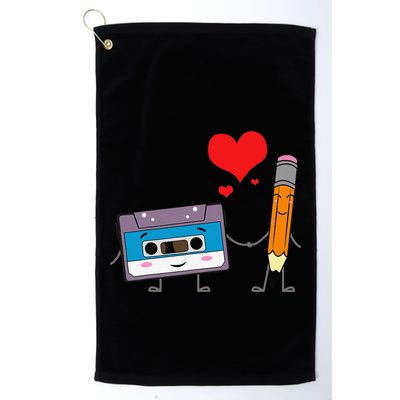 Cassette Tape Pencil Retro Vintage 70's 80's 90's Music Golf Towel