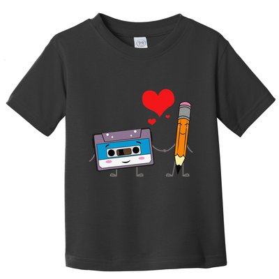 Cassette Tape Pencil Retro Vintage 70's 80's 90's Music Toddler T-Shirt