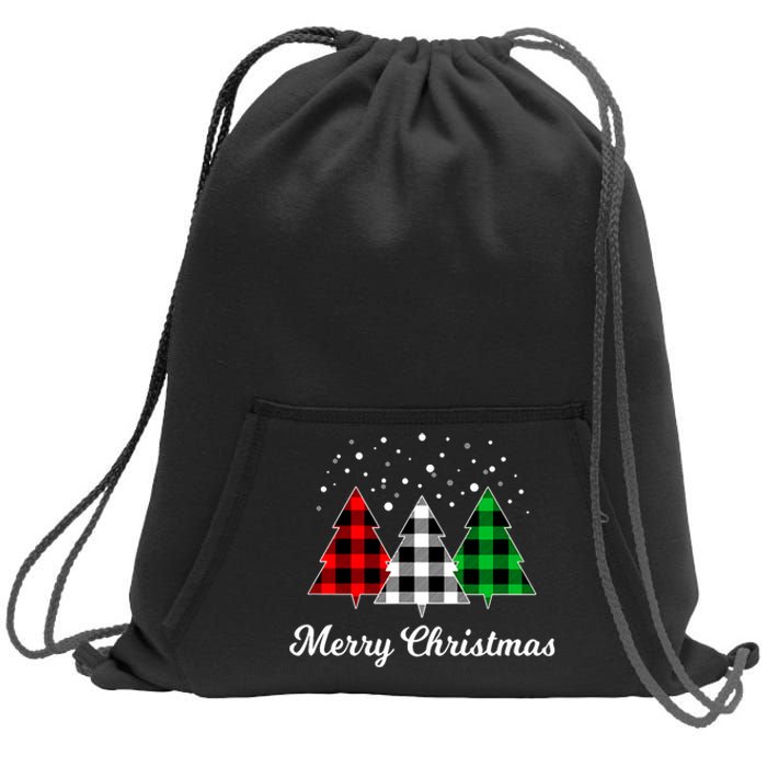 Christmas Tree Plaid Christmas Tree Merry Christmas Tree Sweatshirt Cinch Pack Bag