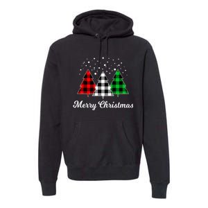 Christmas Tree Plaid Christmas Tree Merry Christmas Tree Premium Hoodie