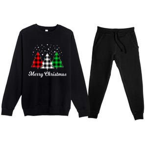 Christmas Tree Plaid Christmas Tree Merry Christmas Tree Premium Crewneck Sweatsuit Set