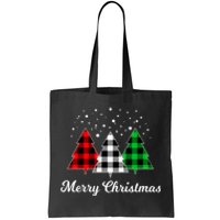 Christmas Tree Plaid Christmas Tree Merry Christmas Tree Tote Bag