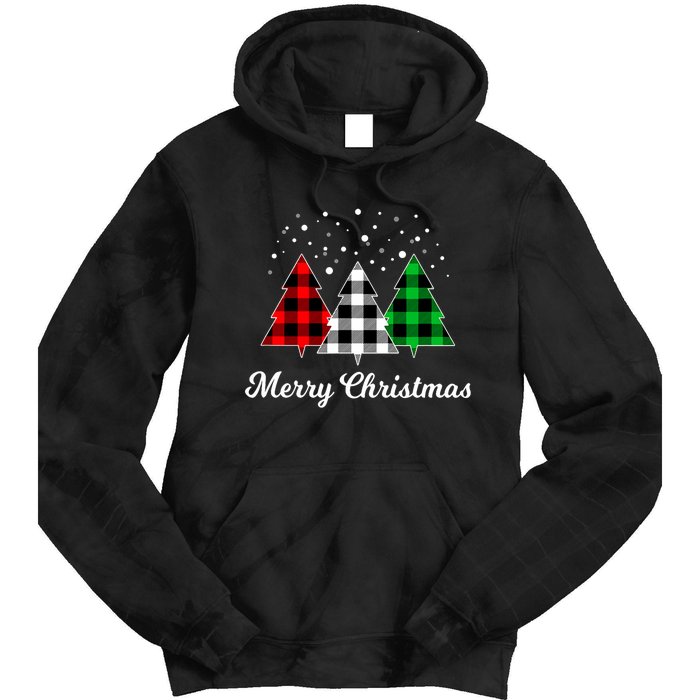 Christmas Tree Plaid Christmas Tree Merry Christmas Tree Tie Dye Hoodie