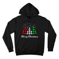 Christmas Tree Plaid Christmas Tree Merry Christmas Tree Tall Hoodie