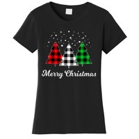 Christmas Tree Plaid Christmas Tree Merry Christmas Tree Women's T-Shirt