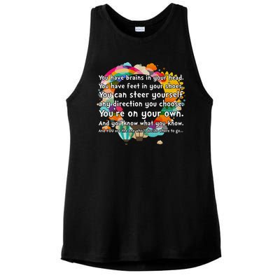 Cute The Places You'll Go Reading Book Fan Ladies PosiCharge Tri-Blend Wicking Tank