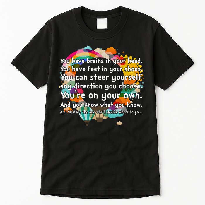 Cute The Places You'll Go Reading Book Fan Tall T-Shirt