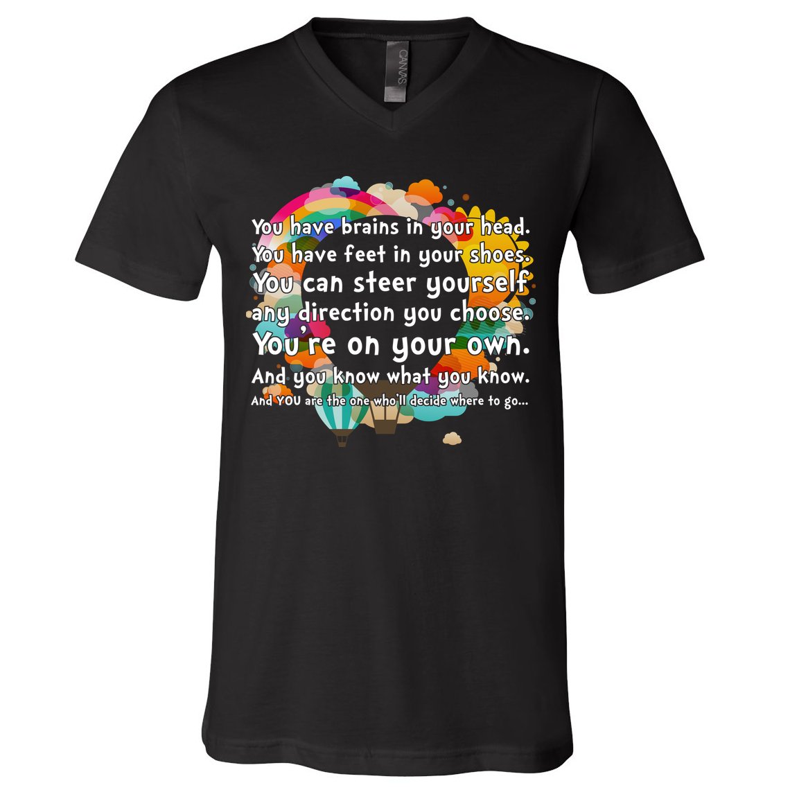 Cute The Places You'll Go Reading Book Fan V-Neck T-Shirt
