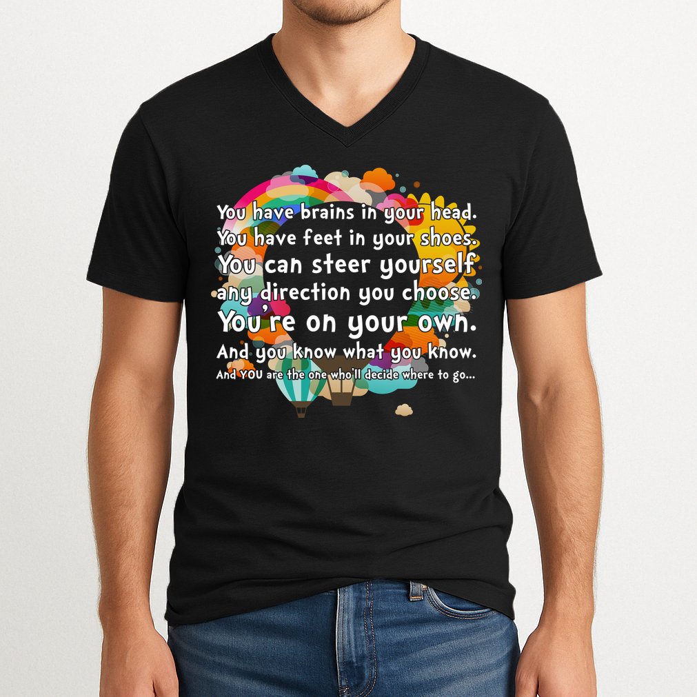 Cute The Places You'll Go Reading Book Fan V-Neck T-Shirt
