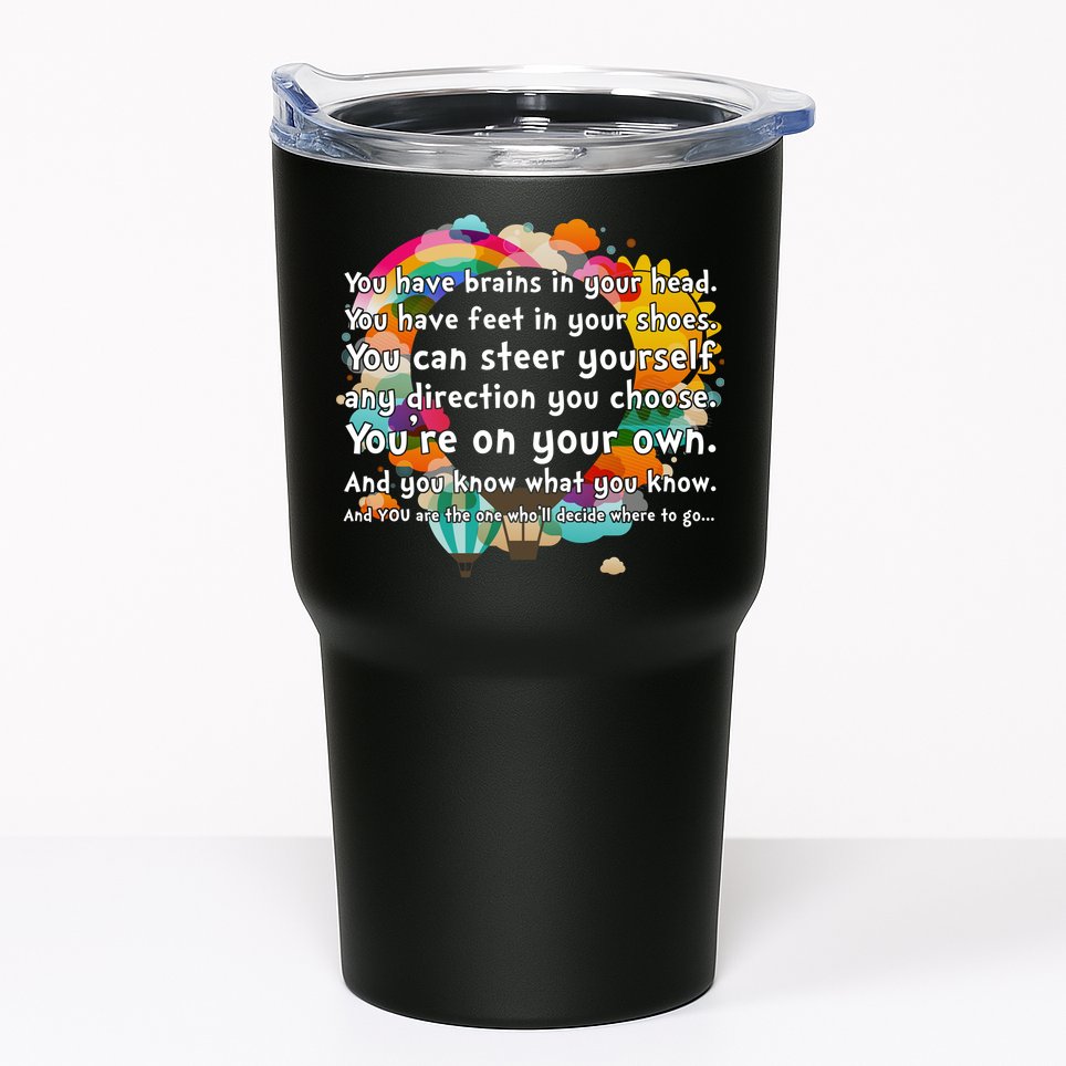 Cute The Places You'll Go Reading Book Fan Tumbler