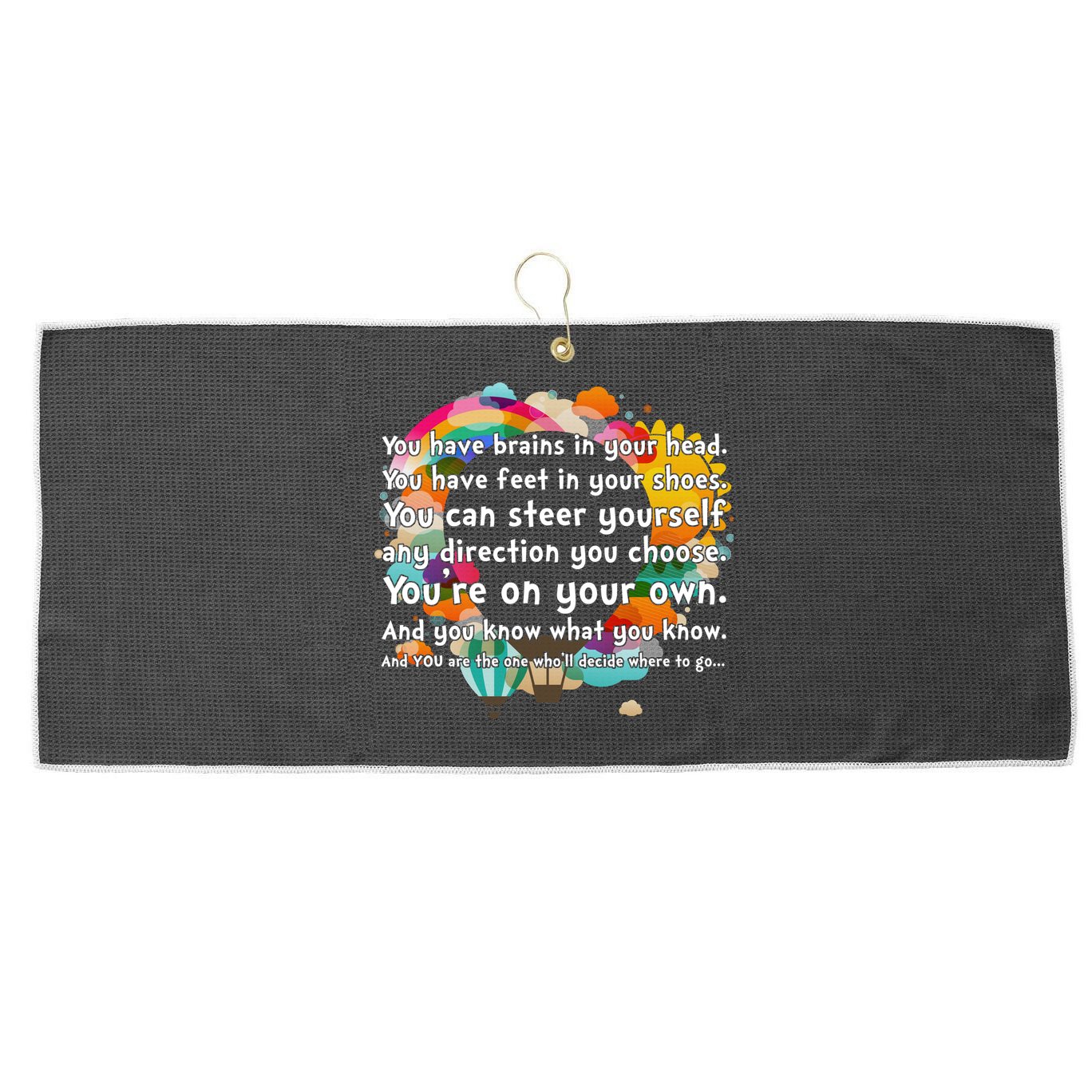 Cute The Places You'll Go Reading Book Fan Large Microfiber Waffle Golf Towel