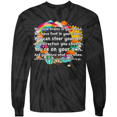 Cute The Places You'll Go Reading Book Fan Tie-Dye Long Sleeve Shirt