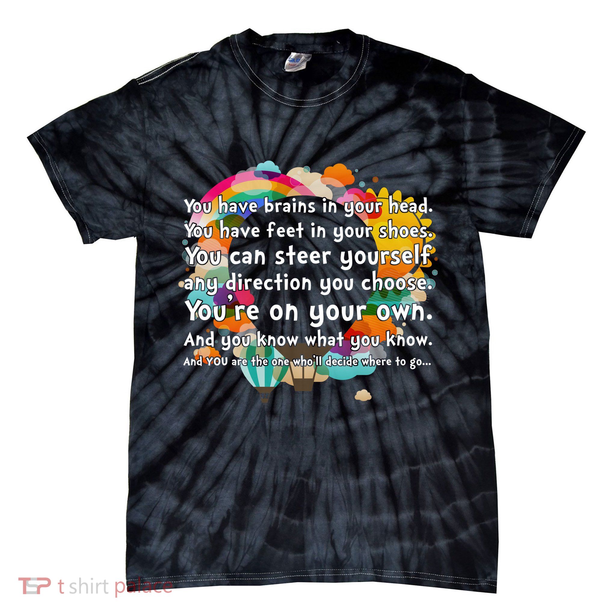 Cute The Places You'll Go Reading Book Fan Tie-Dye T-Shirt