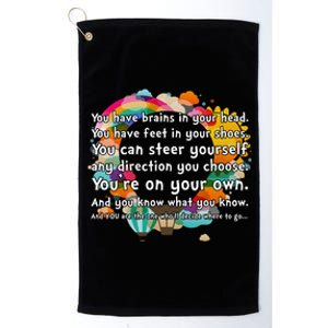 Cute The Places You'll Go Reading Book Fan Platinum Collection Golf Towel