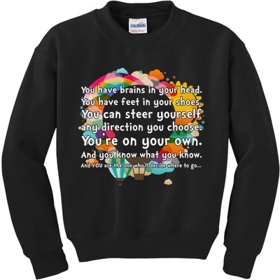 Cute The Places You'll Go Reading Book Fan Kids Sweatshirt