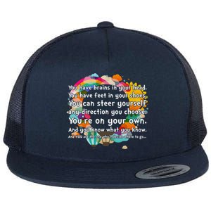 Cute The Places You'll Go Reading Book Fan Flat Bill Trucker Hat