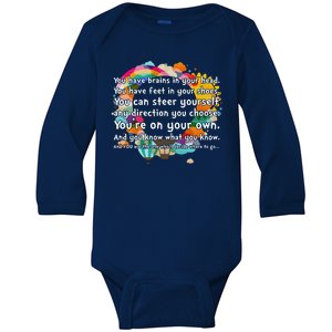 Cute The Places You'll Go Reading Book Fan Baby Long Sleeve Bodysuit