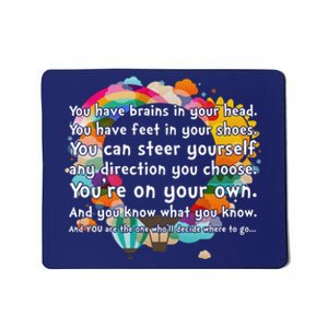 Cute The Places You'll Go Reading Book Fan Mousepad