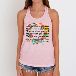 Cute The Places You'll Go Reading Book Fan Women's Knotted Racerback Tank