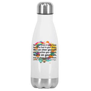 Cute The Places You'll Go Reading Book Fan Stainless Steel Insulated Water Bottle