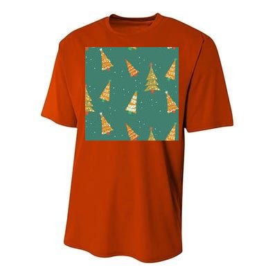 Christmas Trees Pattern Performance Sprint T-Shirt