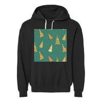 Christmas Trees Pattern Garment-Dyed Fleece Hoodie