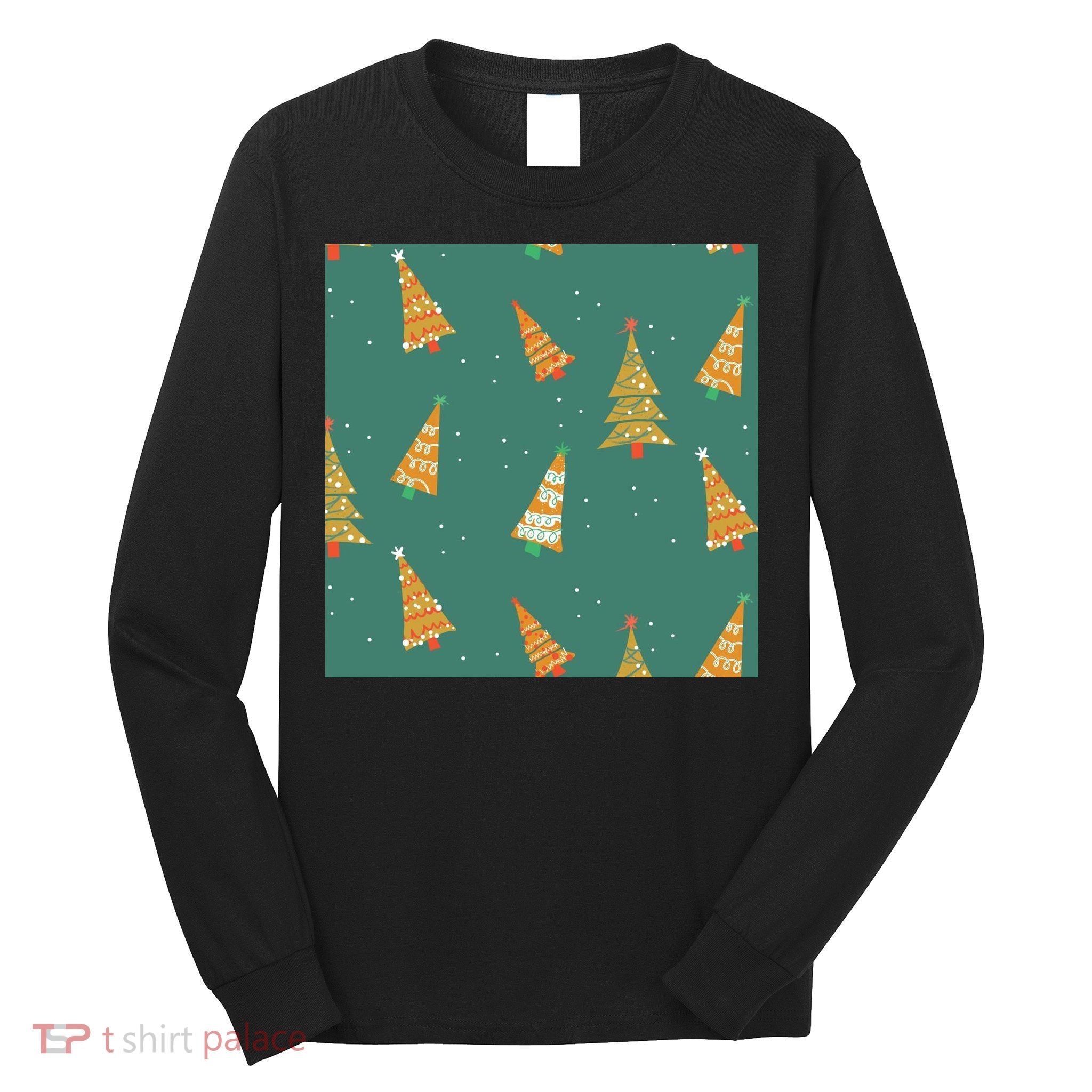 Christmas Trees Pattern Long Sleeve Shirt