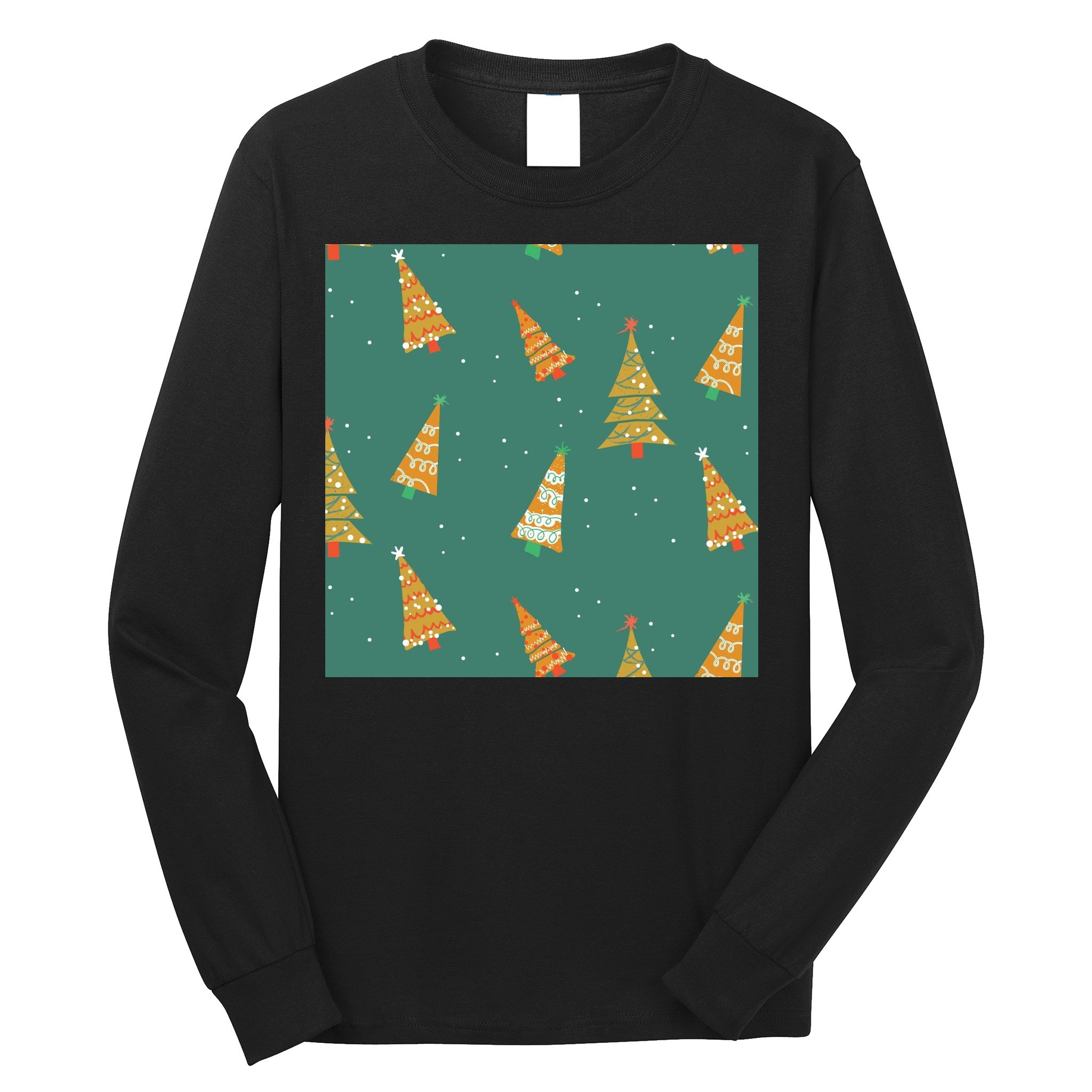 Christmas Trees Pattern Long Sleeve Shirt