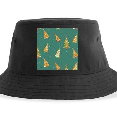Christmas Trees Pattern Sustainable Bucket Hat