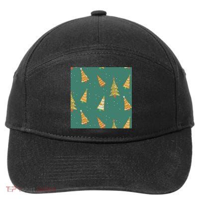 Christmas Trees Pattern 7-Panel Snapback Hat