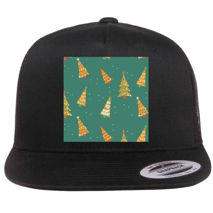 Christmas Trees Pattern Flatbill Hat