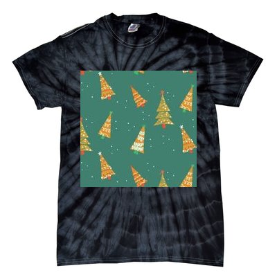 Christmas Trees Pattern Tie-Dye T-Shirt