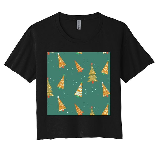Christmas Trees Pattern Crop Top