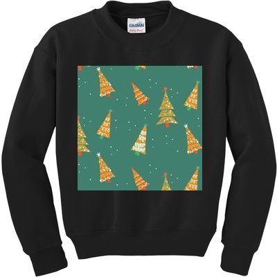 Christmas Trees Pattern Kids Sweatshirt