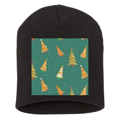 Christmas Trees Pattern Short Acrylic Beanie