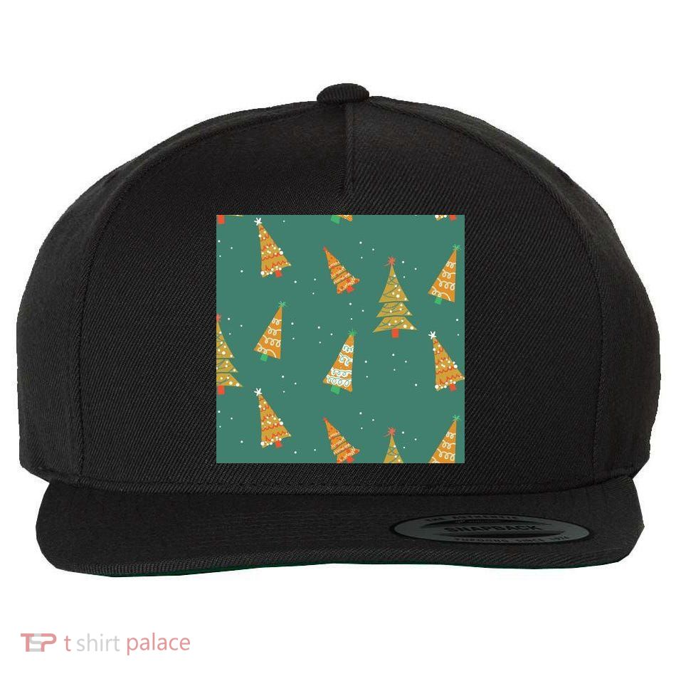 Christmas Trees Pattern Wool Snapback Cap