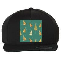 Christmas Trees Pattern Wool Snapback Cap