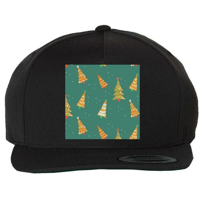 Christmas Trees Pattern Wool Snapback Cap