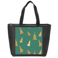 Christmas Trees Pattern Zip Tote Bag