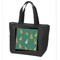 Christmas Trees Pattern Zip Tote Bag