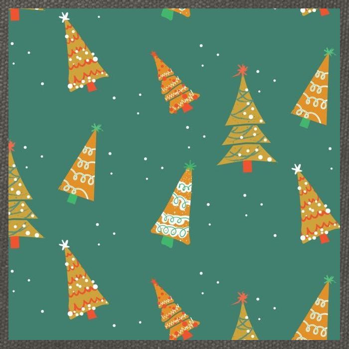 Christmas Trees Pattern Cotton Canvas Backpack