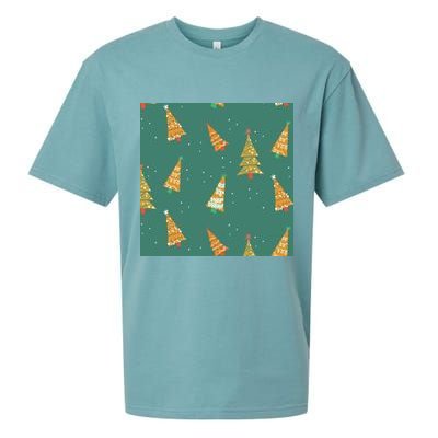 Christmas Trees Pattern Sueded Cloud Jersey T-Shirt