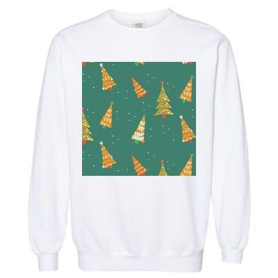 Christmas Trees Pattern Garment-Dyed Sweatshirt