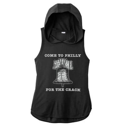 Come To P.H.I.L.L.Y For The Crack Liberty Bell Ladies PosiCharge Tri-Blend Wicking Draft Hoodie Tank