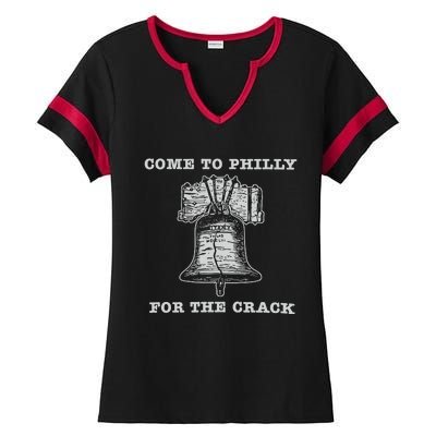 Come To P.H.I.L.L.Y For The Crack Liberty Bell Ladies Halftime Notch Neck Tee