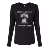 Come To P.H.I.L.L.Y For The Crack Liberty Bell Womens Cotton Relaxed Long Sleeve T-Shirt