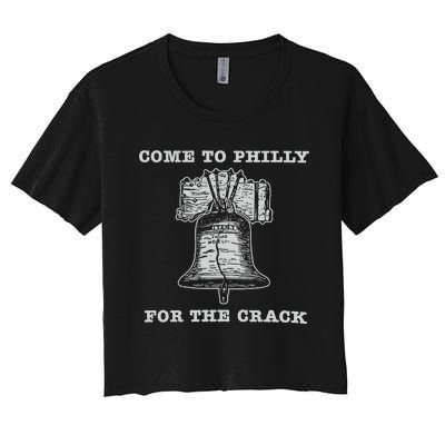 Come To P.H.I.L.L.Y For The Crack Liberty Bell Women's Crop Top Tee