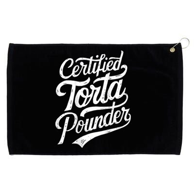 Certified Torta Pounder Funny Torta Pounder On Back Grommeted Golf Towel