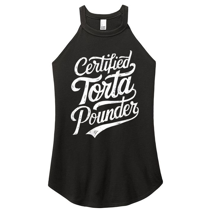 Certified Torta Pounder Funny Torta Pounder On Back Women's Perfect Tri Rocker Tank