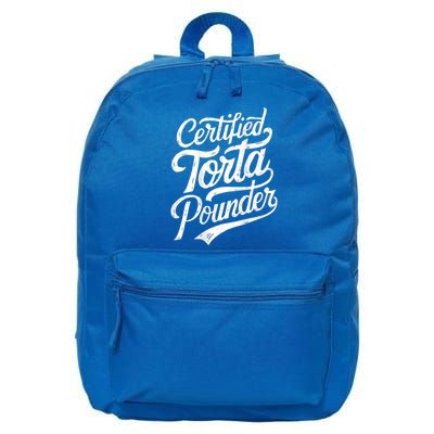 Certified Torta Pounder Funny Torta Pounder On Back 16 in Basic Backpack